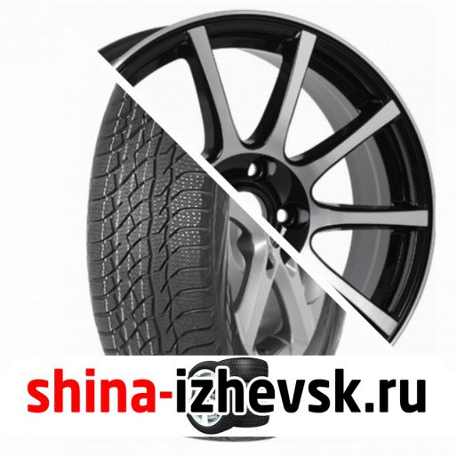 Колесо в сборе Viatti Bosco зима (V-526) 205/70 R15 T 96 + CrossStreet CR16 6xR15 4×98 ET40 DIA58.6 Черный полностью полированный в Ижевске
